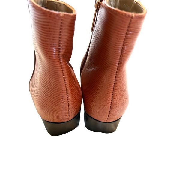Aquatalia Fuoco Lizard Embossed Bootie in Russet Made in Italy‎ NWOT Size 6 - Picture 4 of 7